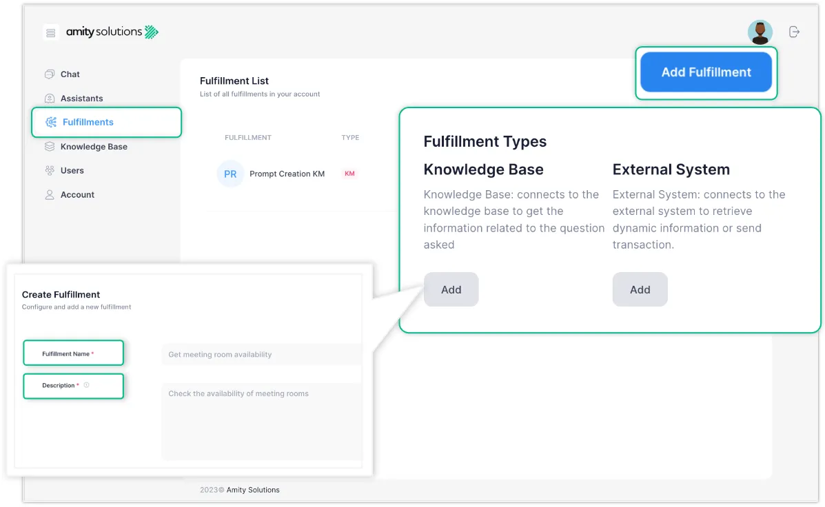 This step is only required if you did not check ‘Create Fulfillment’ when creating a Knowledge Base