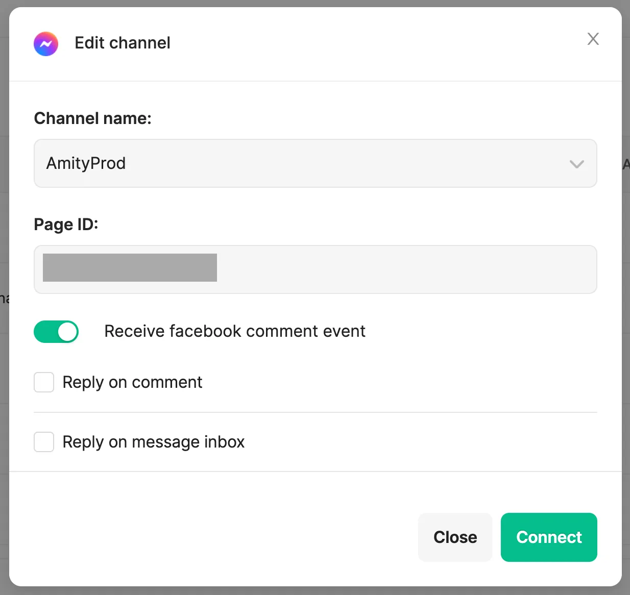Edit Facebook Channel