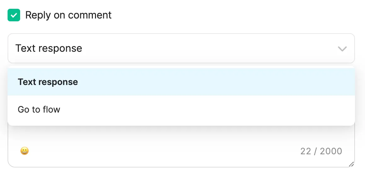Reploy on comment option