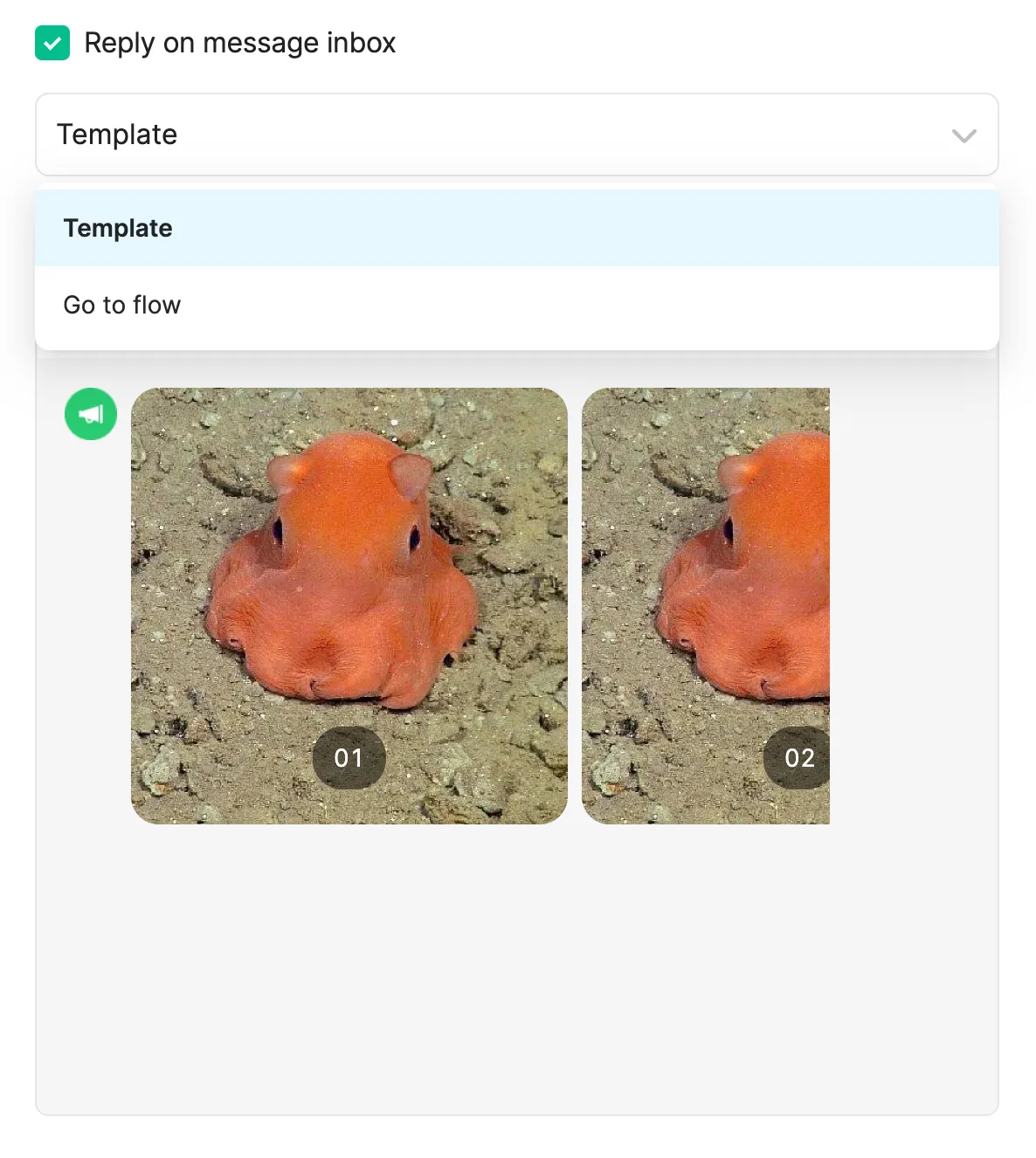 Reply on message inbox option