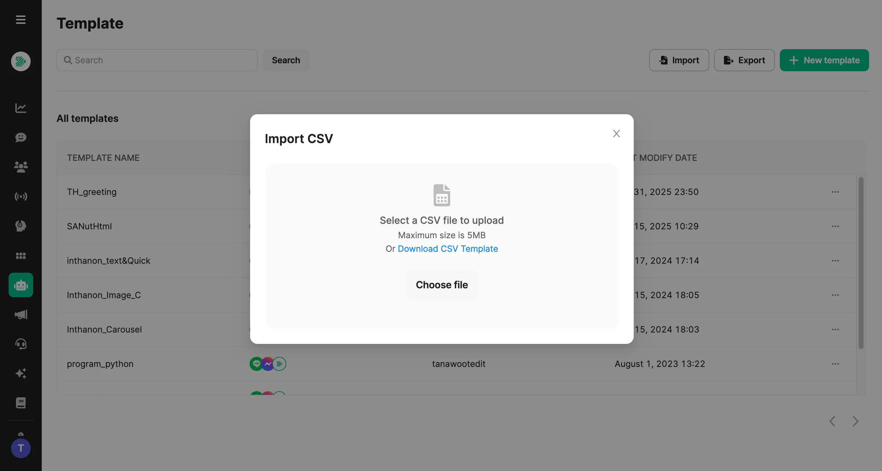 Import CSV